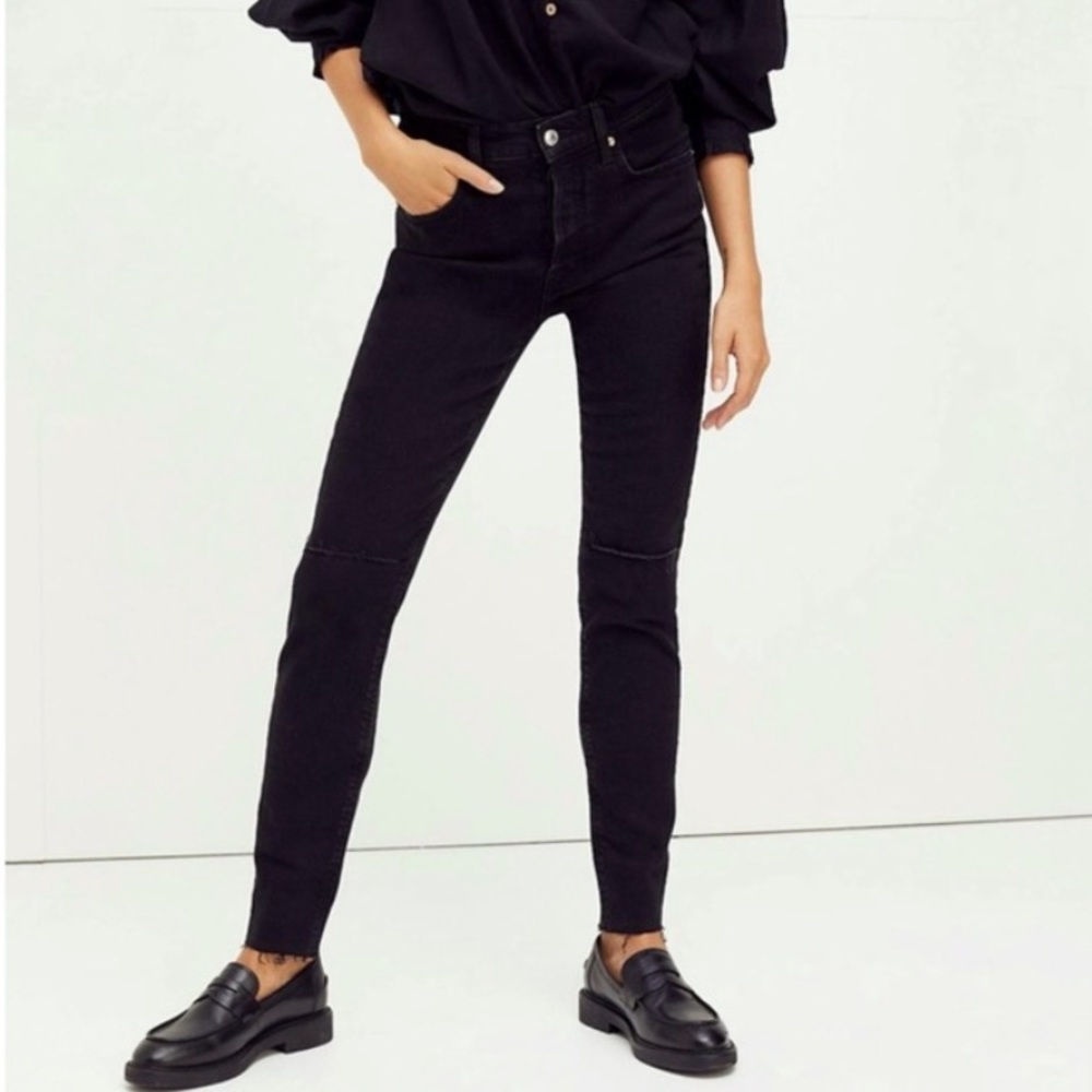 We The Free Stella Black High Rise Waist Button Fly Denim Jeans Size 29